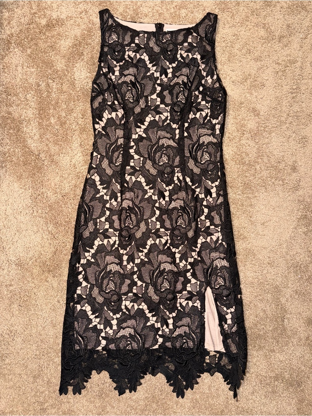 BB Dakota Black Floral Lace Dress Nude Lining S 2 Homecoming Mini Holiday Party